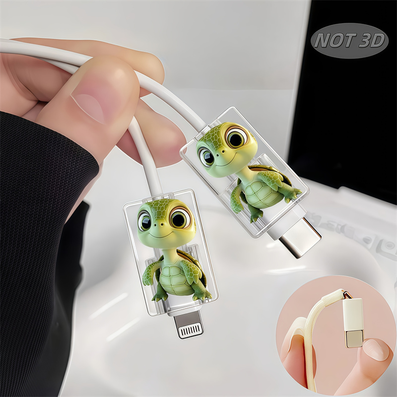Sleeved Cable Kit - 2D 평면 2개 귀여운 만화 거북이