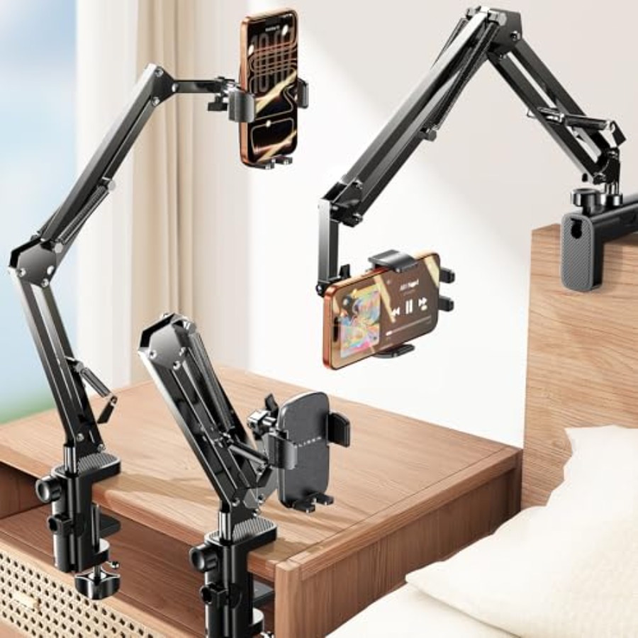 Gaming Accessories Gifts For Men - 구즈넥 핸드폰 거치대 (침대/책상용) [3차 업그레이드]