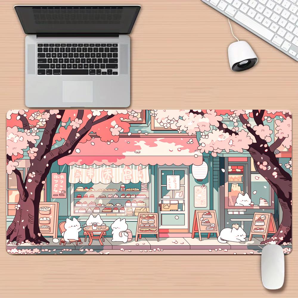 디저트 가게와 귀여운 고양이 마우스 패드 데스크 매트  - Gaming Accessories Shop 리뷰 및 가격