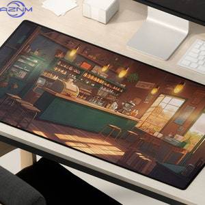 귀여운 애니메이션 데스크 매트 커피숍 아트 XL 게이밍 - Gaming Accessories Shop 리뷰 및 가격