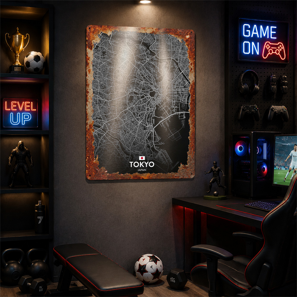 도쿄 JP 맞춤형 3D 질감 금속 포스터 벽 장식 틴플 - Gaming Accessories Europe 리뷰 및 가격
