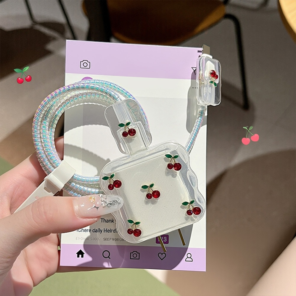 귀여운 3D 진주 충전기 보호대, 아이폰 18W 20W - Sleeved Cable Kit 리뷰 및 가격